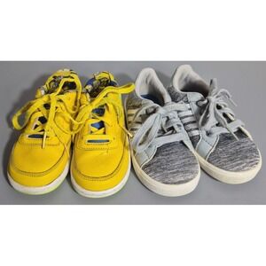 2 Pair Toddler Boys Shoes Sneakers Reebok Minions K-Swiss Size 7.5 (UK 7.5)